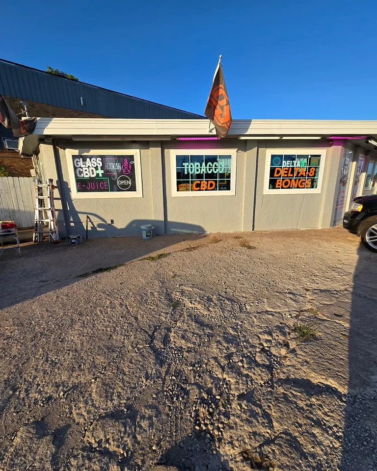 Before: Old grey exterior side view