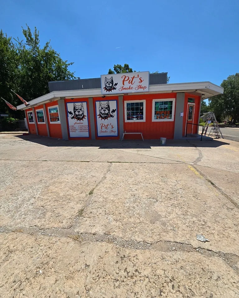 During: Orange paint being applied